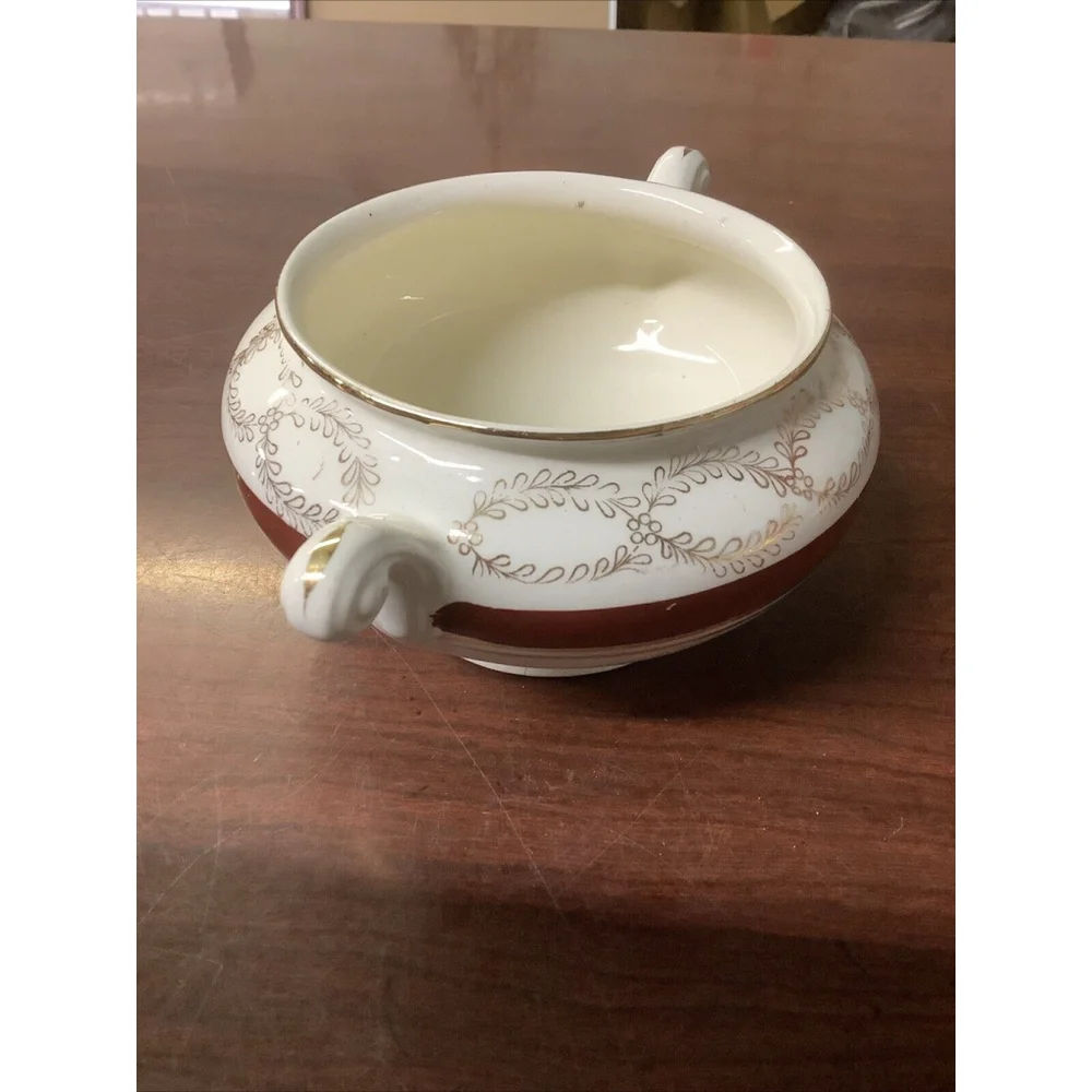 VINTAGE HOMER LAUGHLIN EGGSHELL NAUTILUS C46N5 FLORAL Sugar And Creamer